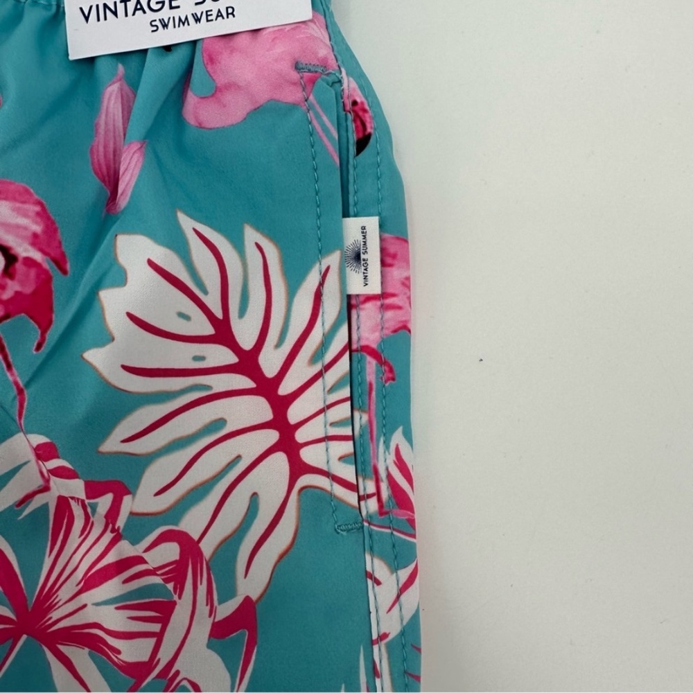 Vintage Summer Boy’s Swim Trunks Flamingos Size 4 New with Tag - Picture 4 of 9